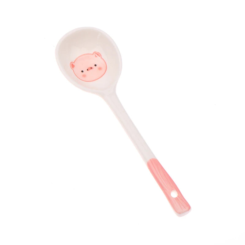 Pig Ceramic Soup Spoon