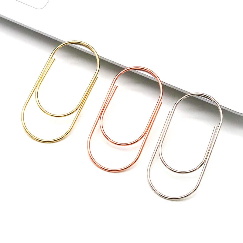 Decorative Oval Metal Paper Clips for Office, School & Planners