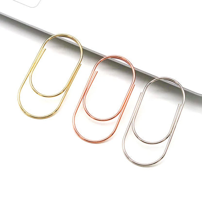 Decorative Oval Metal Paper Clips for Office, School & Planners
