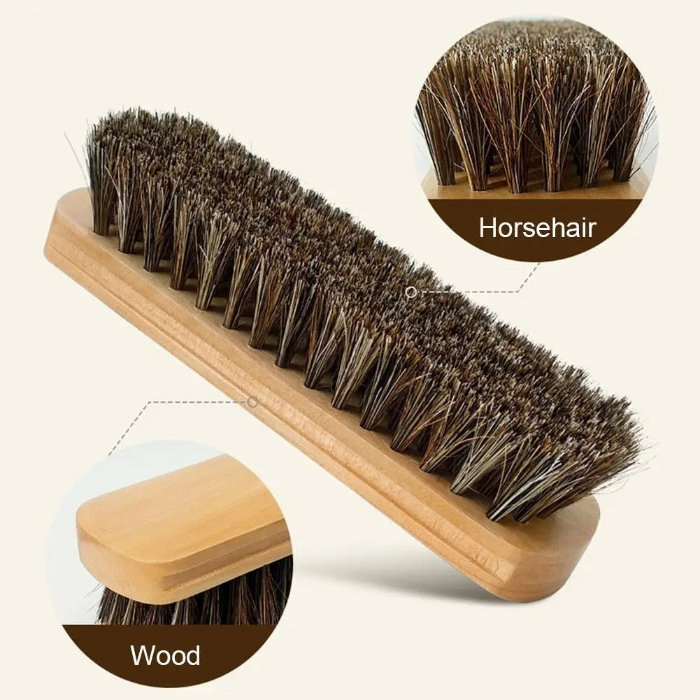 Genuine Leather Horsehair Car Cleaning Brush