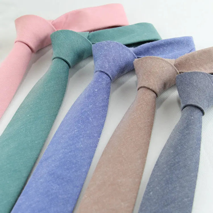 Casual Linen Narrow Necktie