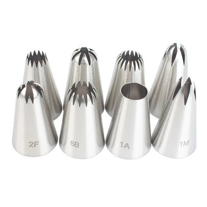 8Pcs Stainless Steel Icing Nozzles