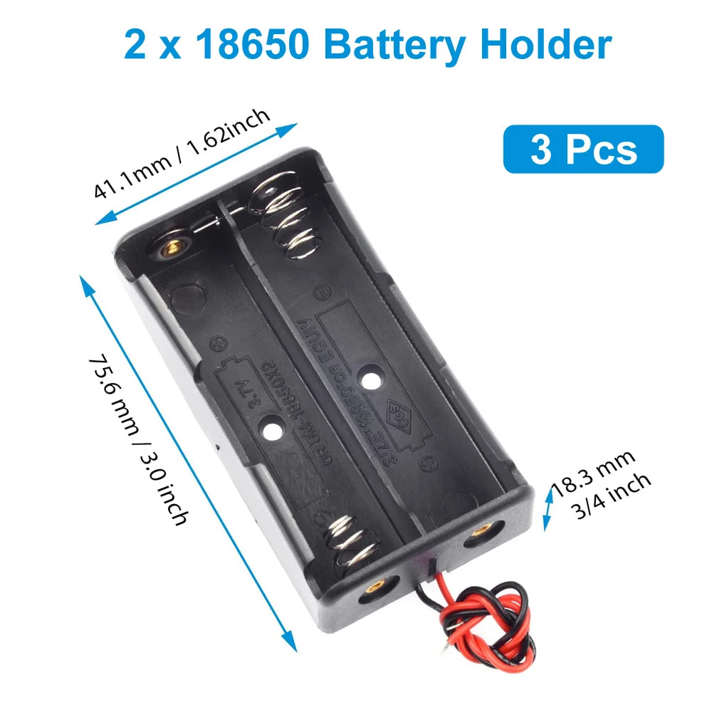 Battery Storage Holders with Red & Black Wires