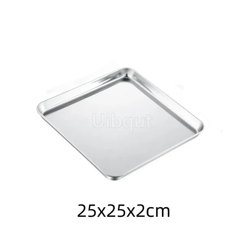 Golden Stainless Steel Food Serving Tray