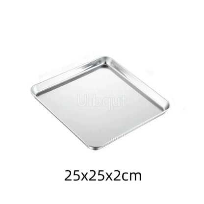 Golden Stainless Steel Food Serving Tray