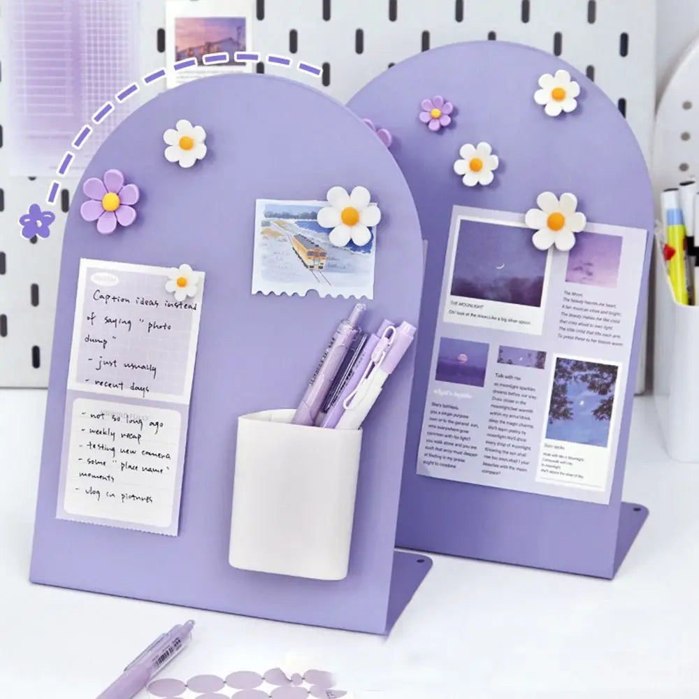 Desktop Magnetic Message Board with Storage Shelf