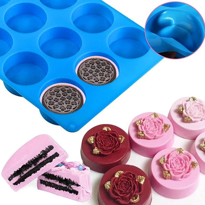 12-Cavity Round Silicone Baking Mold