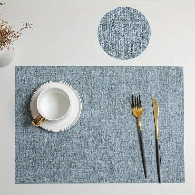 Faux Leather Table Placemats Set