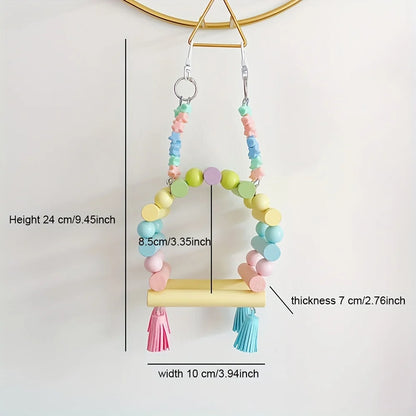Wooden Bird Climbing Ladder & Hanging Play Toy
