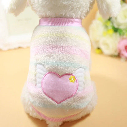 Fleece Dog Vest – Warm Cartoon Clothes for Small Dogs
