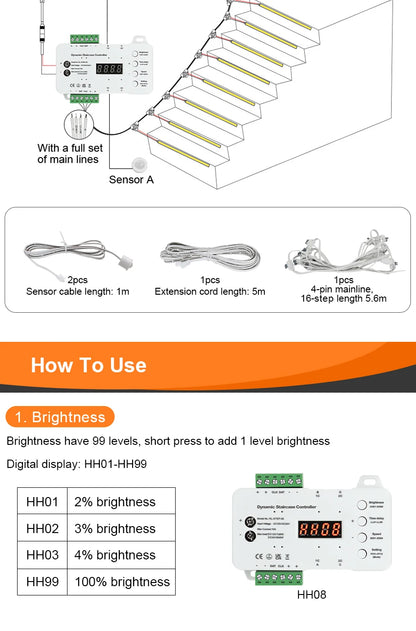 Smart Motion Sensor Stair Lighting Kit