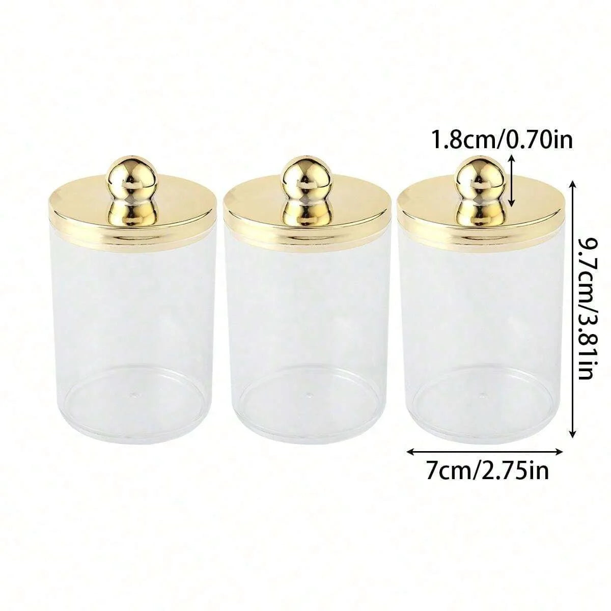 Clear Cotton Swab & Cosmetic Storage Jar