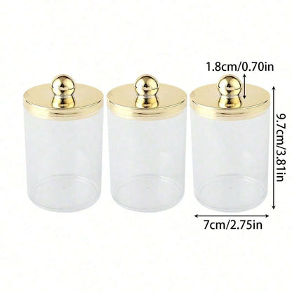 Clear Cotton Swab & Cosmetic Storage Jar