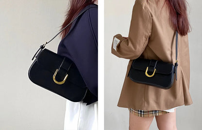 Vintage Horseshoe Buckle Crossbody Shoulder Bag