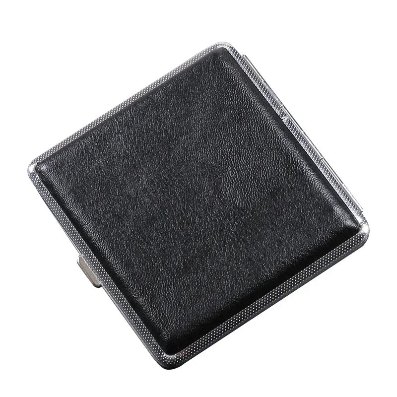 Leather & Stainless Steel Double-Opening Cigarette Case