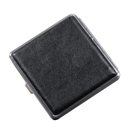 Leather & Stainless Steel Double-Opening Cigarette Case