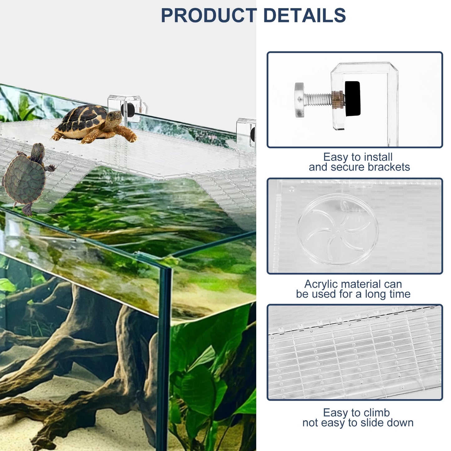 Adjustable Acrylic Turtle Basking Platform