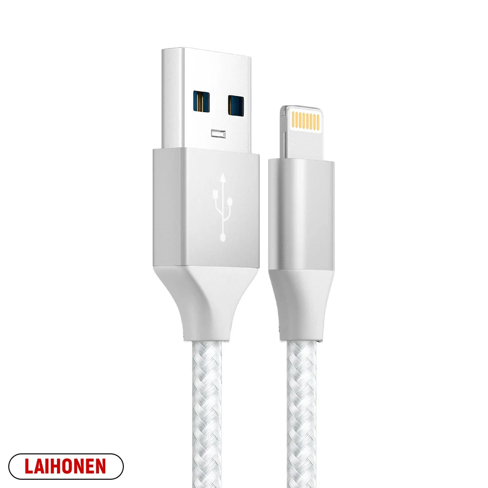 LAIHONEN USB-A to Lightning Braided Charging Cable