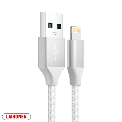 LAIHONEN USB-A to Lightning Braided Charging Cable