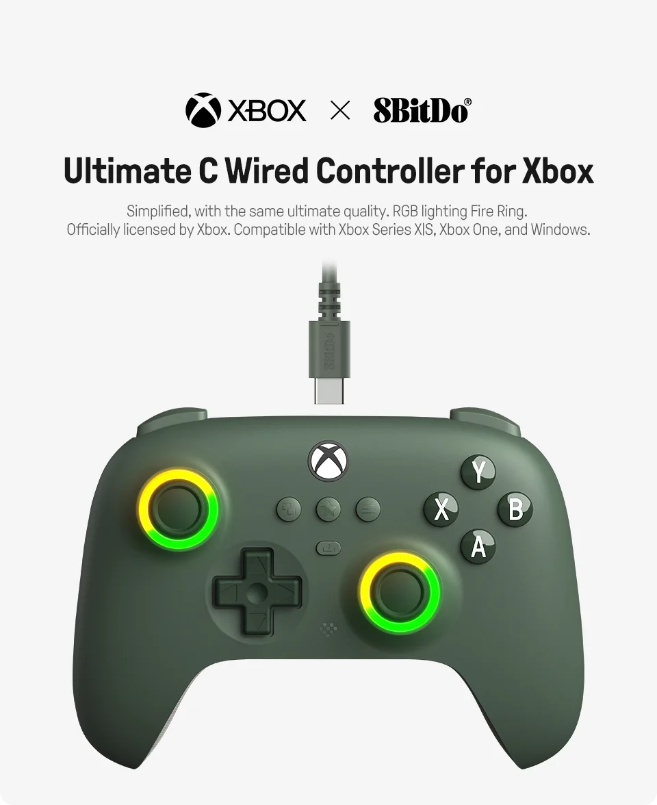 8BitDo Ultimate C Wired Gaming Controller for Xbox