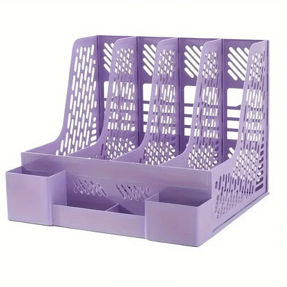 Desktop File Organizer With 4 Compartments