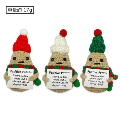 Positive Christmas Potato Crochet Toy