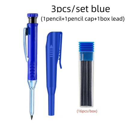 Deep Hole Carpenter Mechanical Pencil Set with 16 Refills