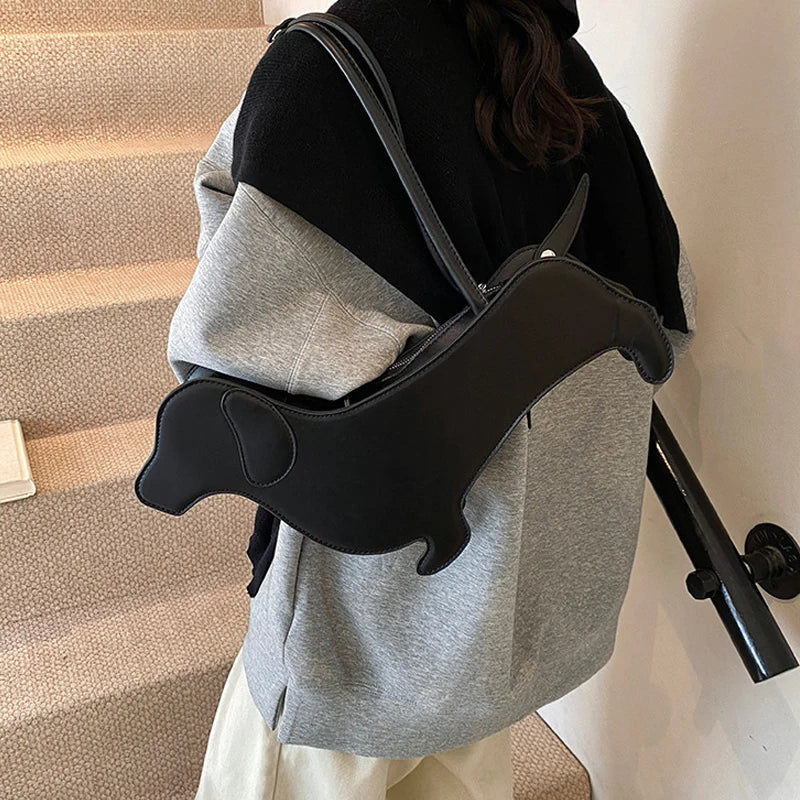 Dachshund Shaped PU Leather Shoulder Bag