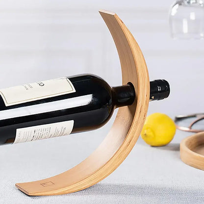Floating Wooden Wine Bottle Display Stand