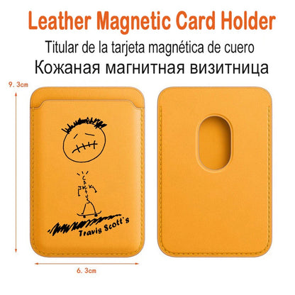 Hip Hop PU Leather Card Holder  For iPhone 12 13 14 card