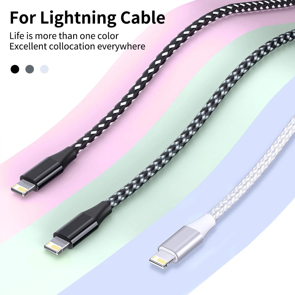 5-Pack Braided USB to Lightning Charging Cables