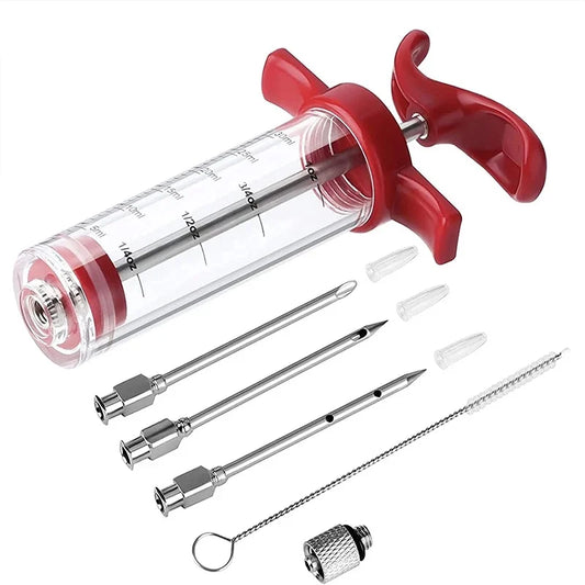 BBQ Marinade Injector Syringe Set for Turkey, Chicken, Beef & Pork