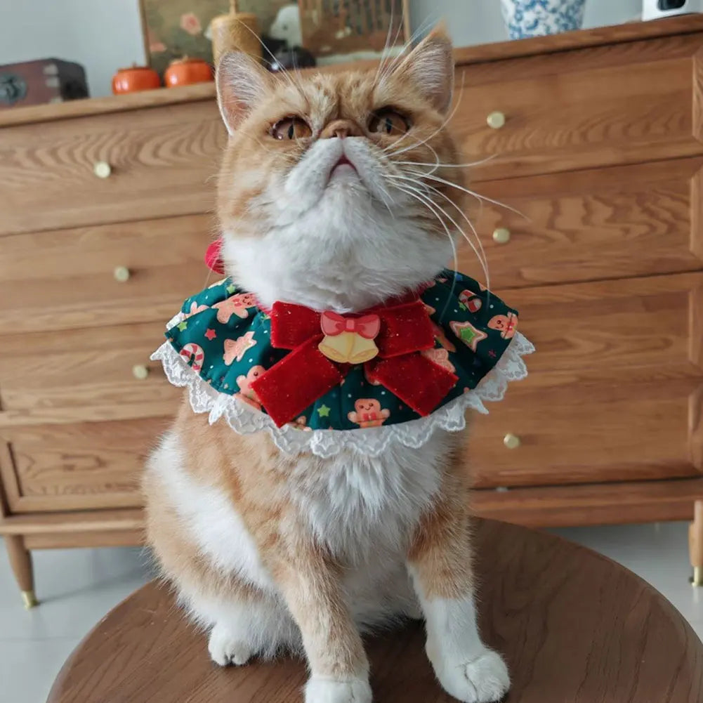 Christmas Adjustable Pet Lace Bandana Collar