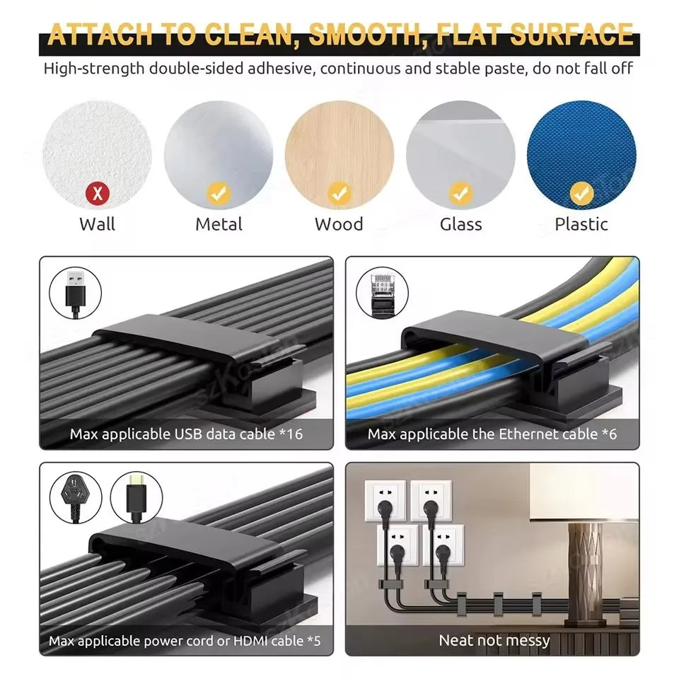 Self-Adhesive Cable Organizer Clips