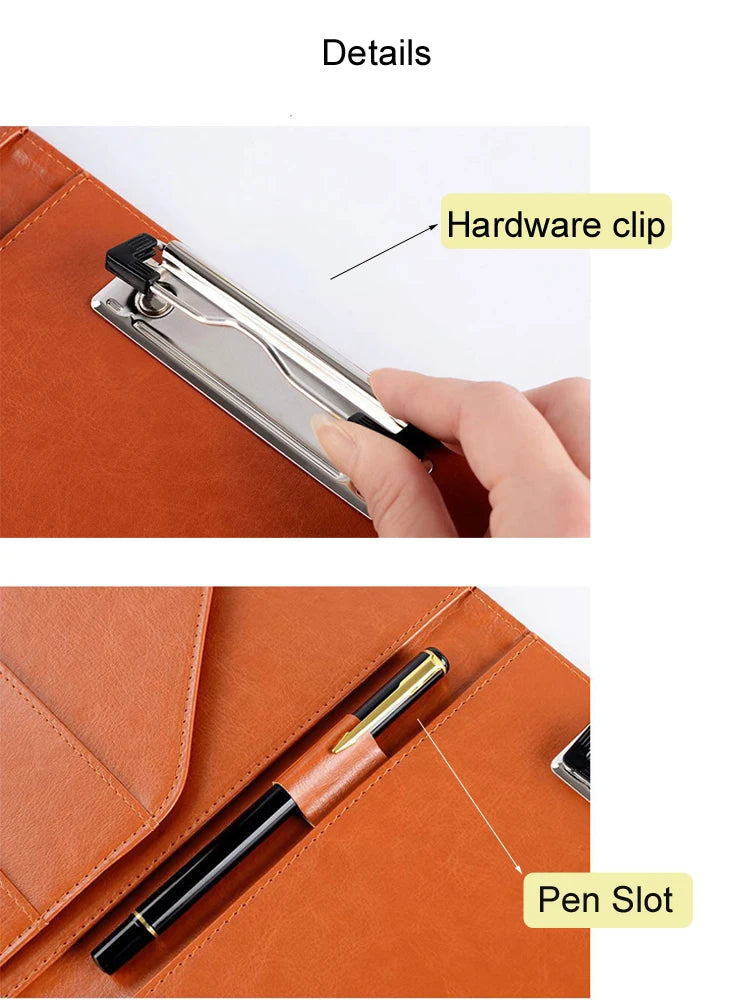 A5/B5 Executive Leather Padfolio Clipboard