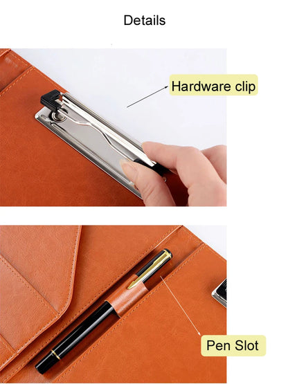 A5/B5 Executive Leather Padfolio Clipboard