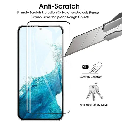 3Pcs Fingerprint Unlock Full Glue 0.18mm Tempered Glass For Samsung Galaxy S24, S23