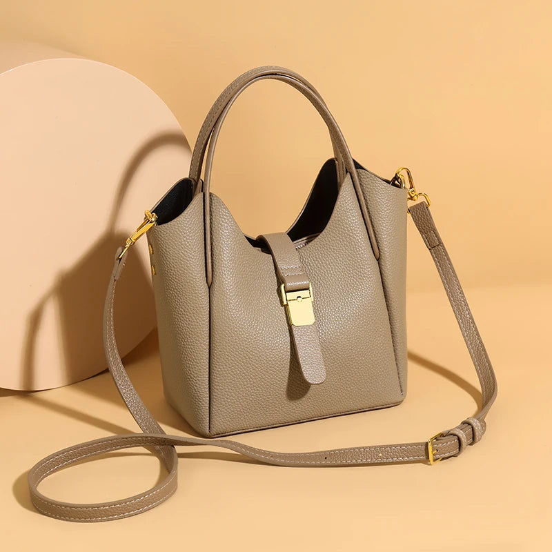 Luxury Cow Leather Messenger Bag with Multiple Compartments
