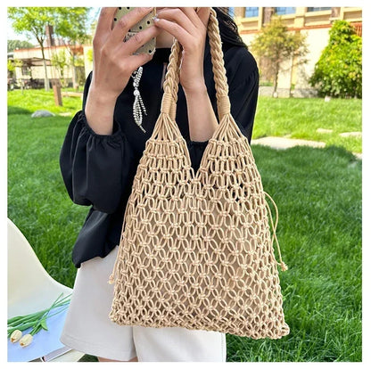 Handwoven Mesh Summer Tote Bag