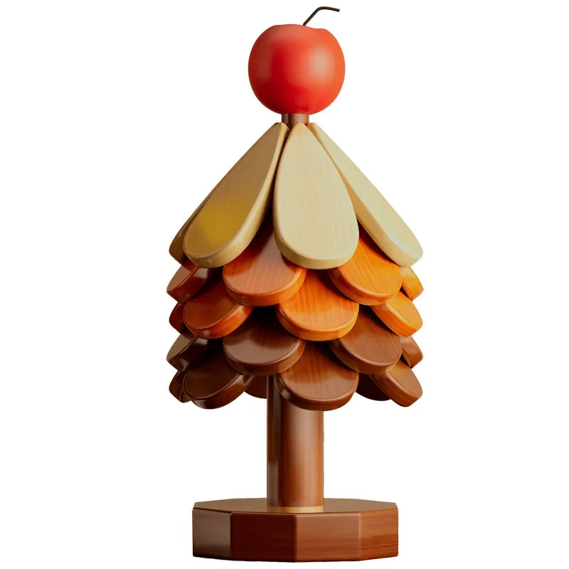 Wooden Christmas Tree Trivet Set