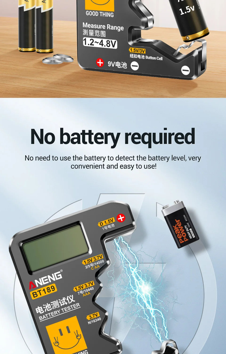 ANENG BT189 Universal Battery Tester