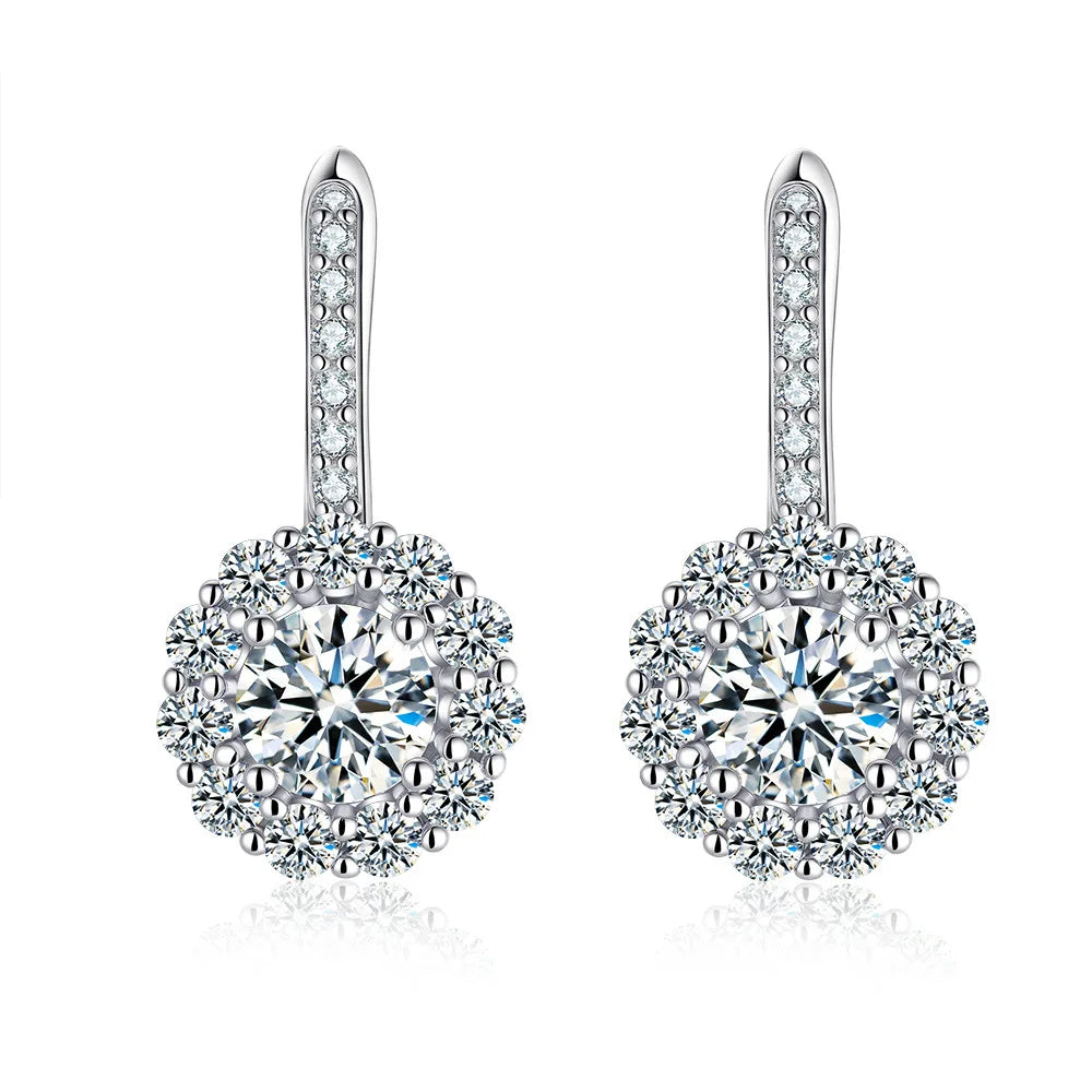 PT950 Platinum Moissanite Stud Earrings