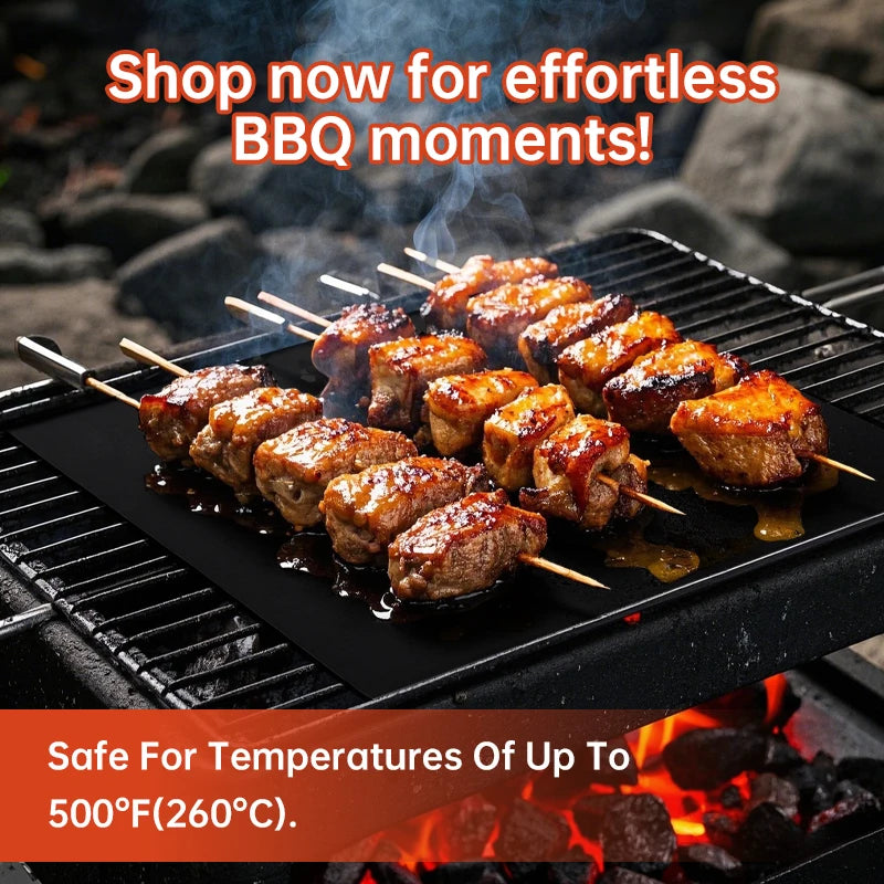Heat Resistant Teflon Grill & Baking Mat for BBQ, Oven & Air Fryer