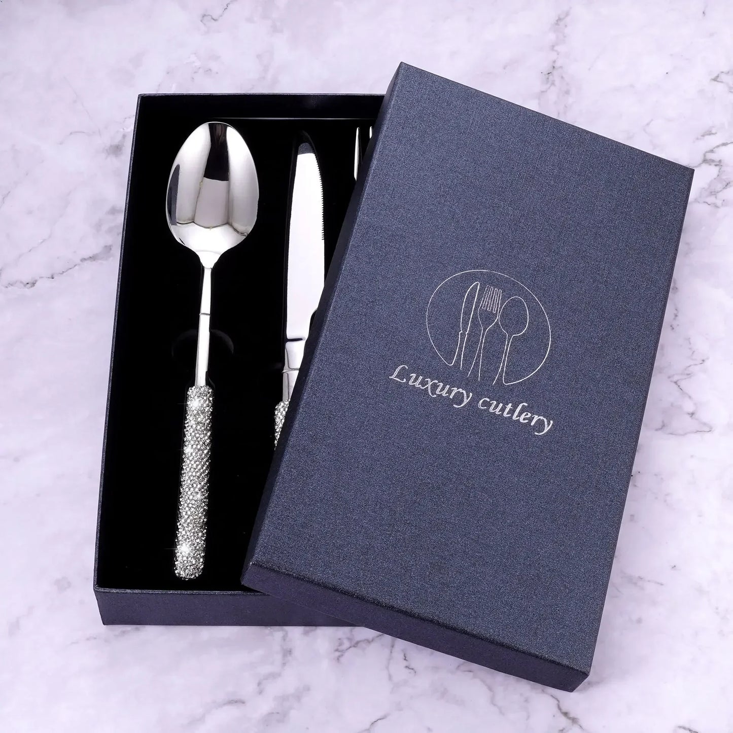 Luxury Diamond 304 Stainless Steel Cutlery Set