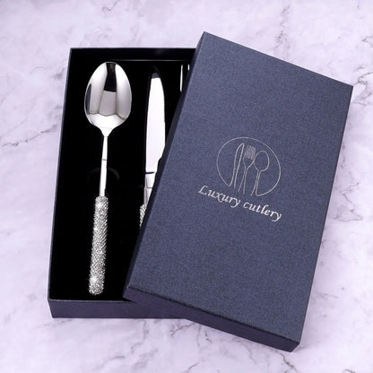 Luxury Diamond 304 Stainless Steel Cutlery Set
