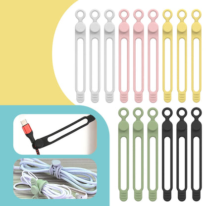 Reusable Silicone Cable Ties for Cord Management & Travel Organization