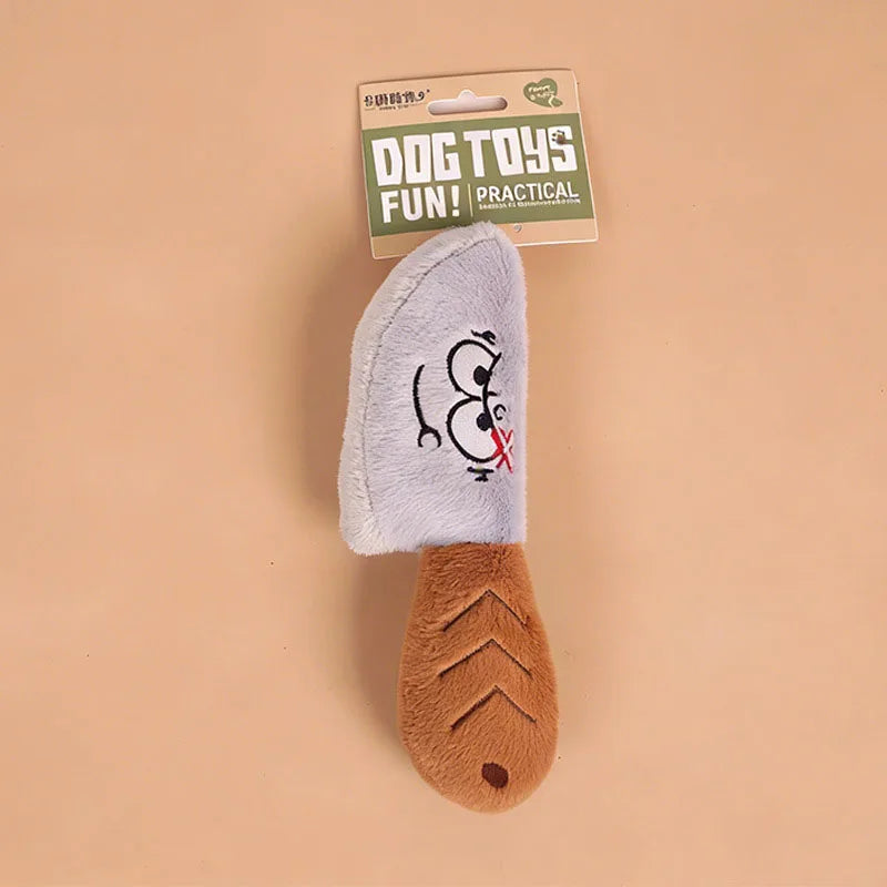 Funny Face Squeaky Plush Dog Toy