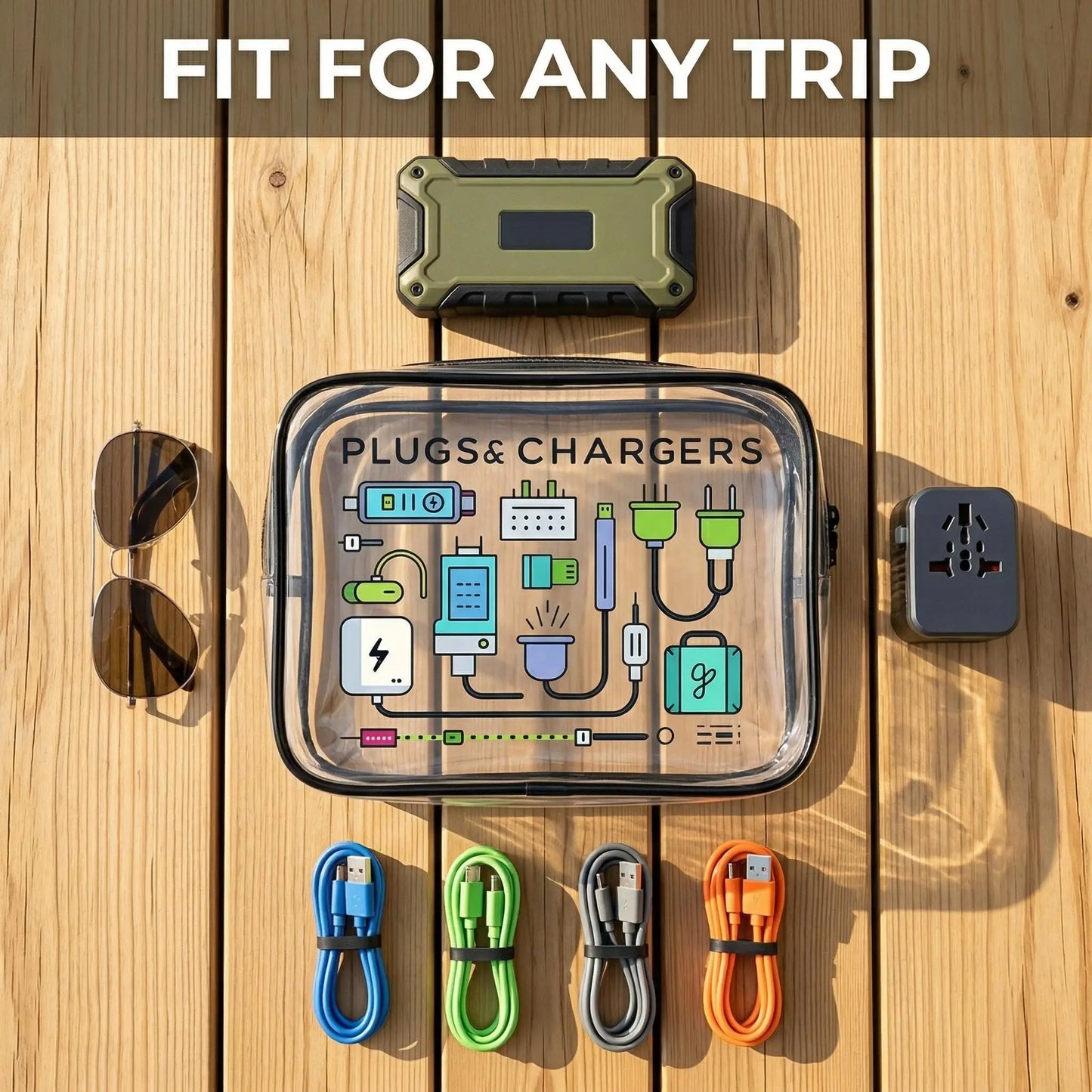 Clear Waterproof Travel Electronics Organizer Pouch