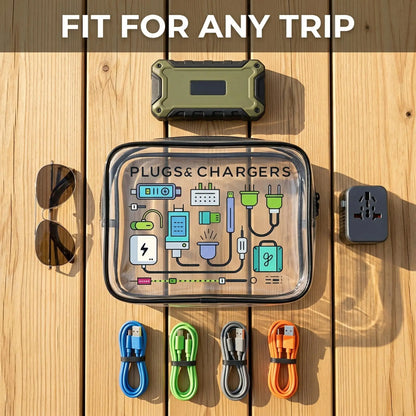 Clear Waterproof Travel Electronics Organizer Pouch