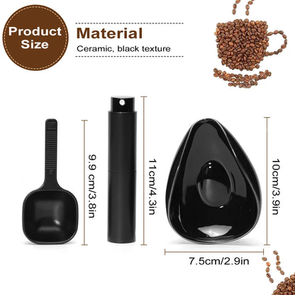 Leeseph Ceramic Coffee Bean Dosing Cup & RDT Spray Bottle Set